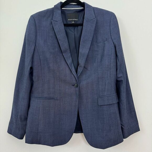 Banana Republic Men's Singe Breasted One Button Notch Lapel Gray Blazer Suit 14 - Picture 1 of 5